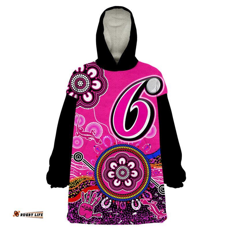 sydney sixers wearable blanket hoodie cricket indigenous aboriginal lizard version