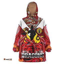 stgeorge rugby snug hoodie custom st george illawarra dragons naidoc week with torres strait and aboriginal style oodie blanket