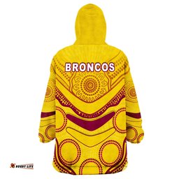 custom personalised broncos indigenous gold wearable blanket hoodie