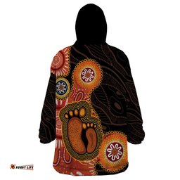 australia mothers day wearable blanket hoodie mom and baby footprint indigenous