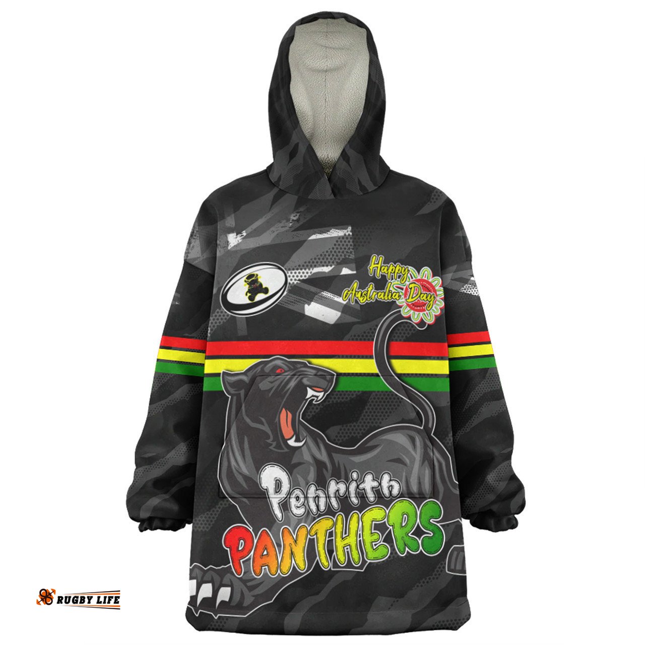 Penrith Panthers Snug Hoodie - Happy Australia Day We Are One And Free