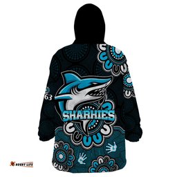nrl cronulla sutherland sharks rugby sharkies 1963 aboriginal wearable blanket hoodie