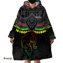 panthers rugby wearable blanket hoodie polynesian and aboriginal vibe