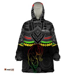 panthers rugby wearable blanket hoodie polynesian and aboriginal vibe