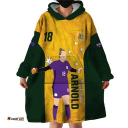 australia soccer wearable blanket hoodie arnold matildas gold version