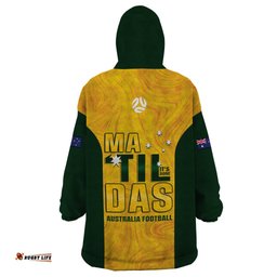 australia soccer wearable blanket hoodie arnold matildas gold version