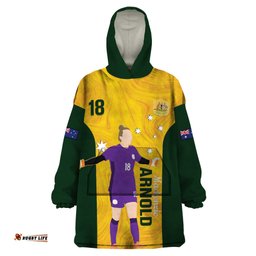 australia soccer wearable blanket hoodie arnold matildas gold version
