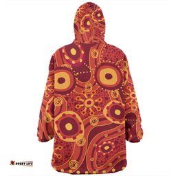 Australia Aboriginal Snug Hoodie - Red Aboriginal Dot Art Inspired Snug Hoodie