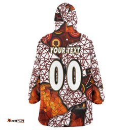 St. George Snug Hoodie - Custom Dragon Fire With Aboriginal Inspired Art Personalised Player And Number Oodie Blanket