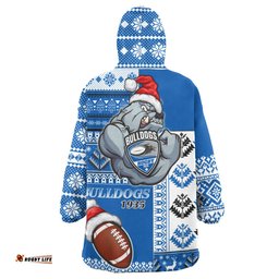 bulldogs rugby snug hoodie custom christmas snowflakes bulldogs mascot wearable blanket hoodie