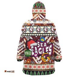 sea eagle rugby christmas snug hoodie custom xmas sea eagle christmas balls snowflake with aboriginal patterns wearable blanket hoodie