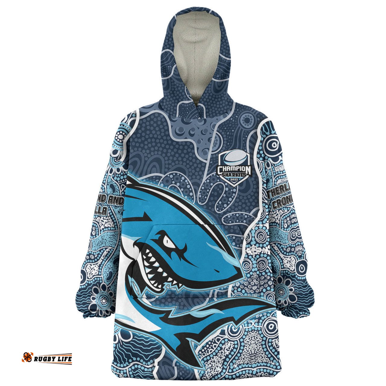 Cronulla-Sutherland Sharks Grand Final Custom Snug Hoodie - Custom Sharks Painting Snug Hoodie