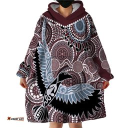 aboriginal pattern bird wearable blanket hoodie ts04
