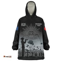 Australia Anzac Day Snug Hoodie - Lest We Forget Black Snug Hoodie