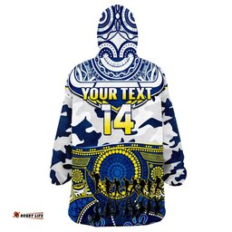 custom text and number cowboys rugby anzac wearable blanket hoodie indigenous poppy mix camouflage