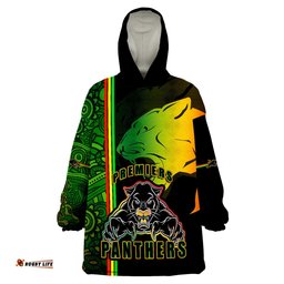 penrith panthers premiers angry panther indigenous aboriginal style wearable blanket hoodie