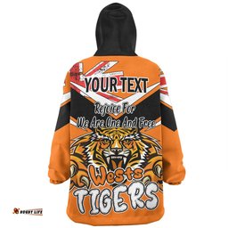 Wests Tigers Snug Hoodie - Happy Australia Day We Are One And Free V2