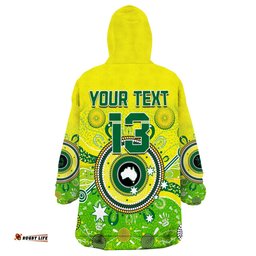 custom text and number australia cricket wearable blanket hoodie aboriginal national color champion