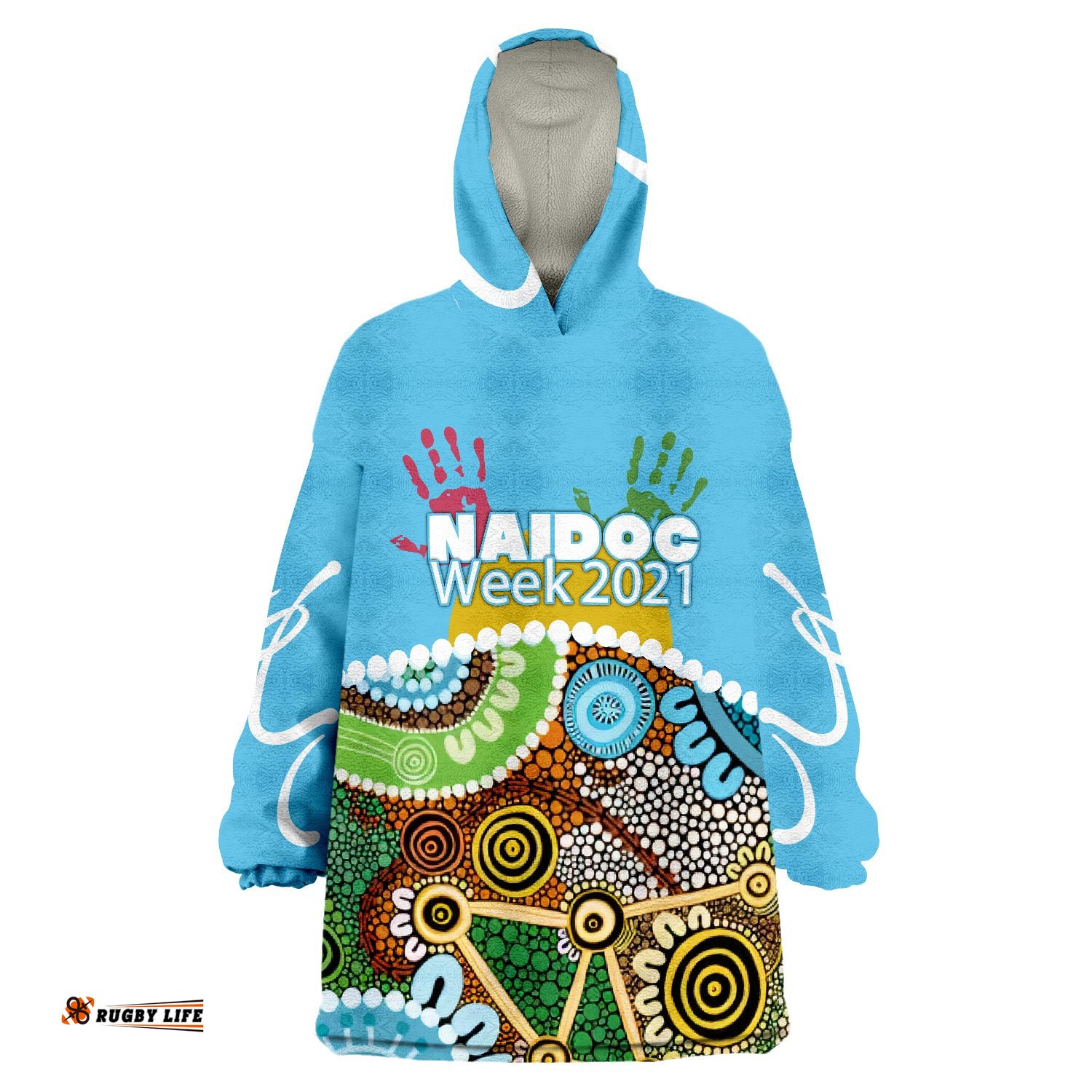 naidoc week aboriginal art wearable blanket hoodie