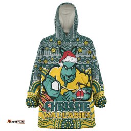 Australia Wallabies Christmas Custom Snug Hoodie - Christmas Knit Patterns Vintage Jersey Ugly Snug Hoodie