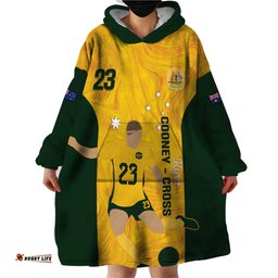 australia soccer wearable blanket hoodie cooney cross matildas gold version