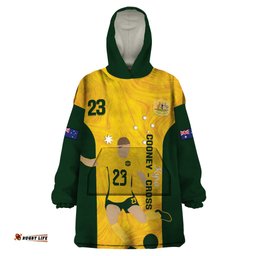 australia soccer wearable blanket hoodie cooney cross matildas gold version