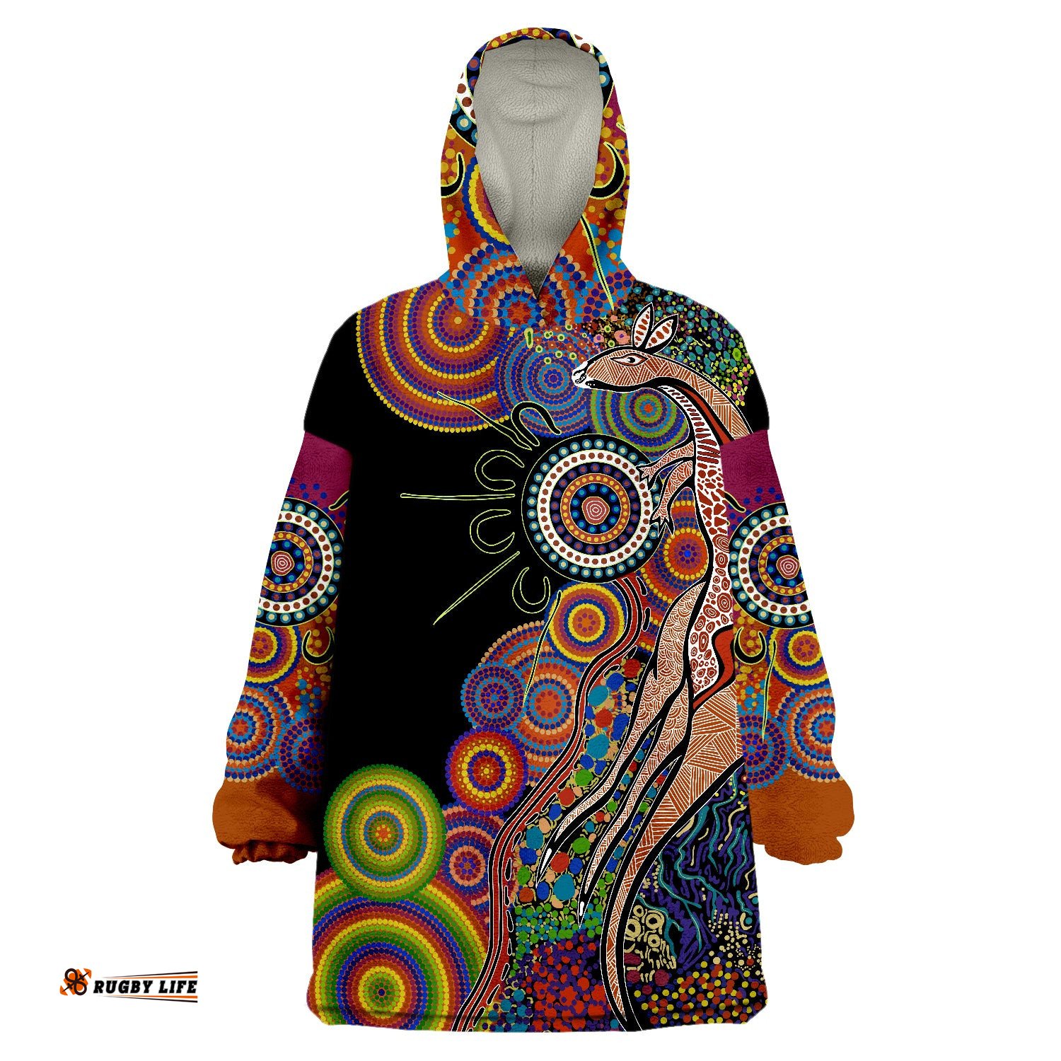 australia aboriginal style no1 wearable blanket hoodie