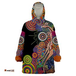 australia aboriginal style no1 wearable blanket hoodie