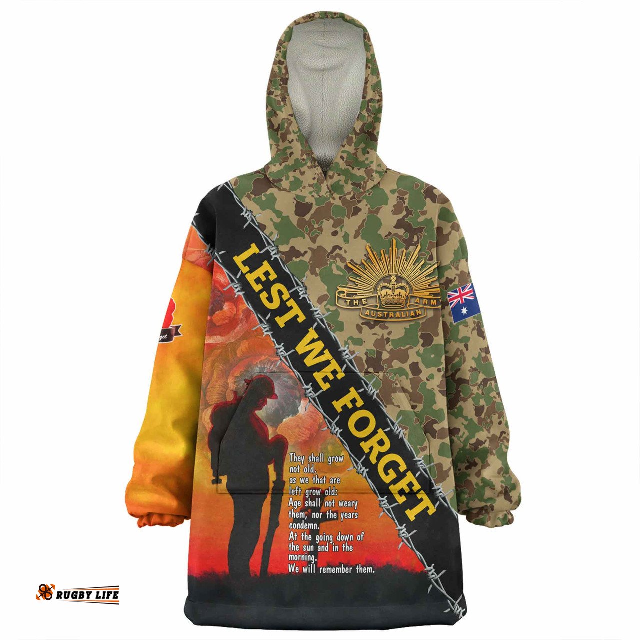 Australia Anzac Day Snug Hoodie - Anzac Lest We Forget Quotes Vintage Style Snug Hoodie
