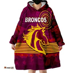 custom personalised broncos anzac day aboriginal lest we forget version 01 wearable blanket hoodie