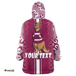 maroons rugby snug hoodie custom kangaroo aboriginal indigenous sport style oodie blanket