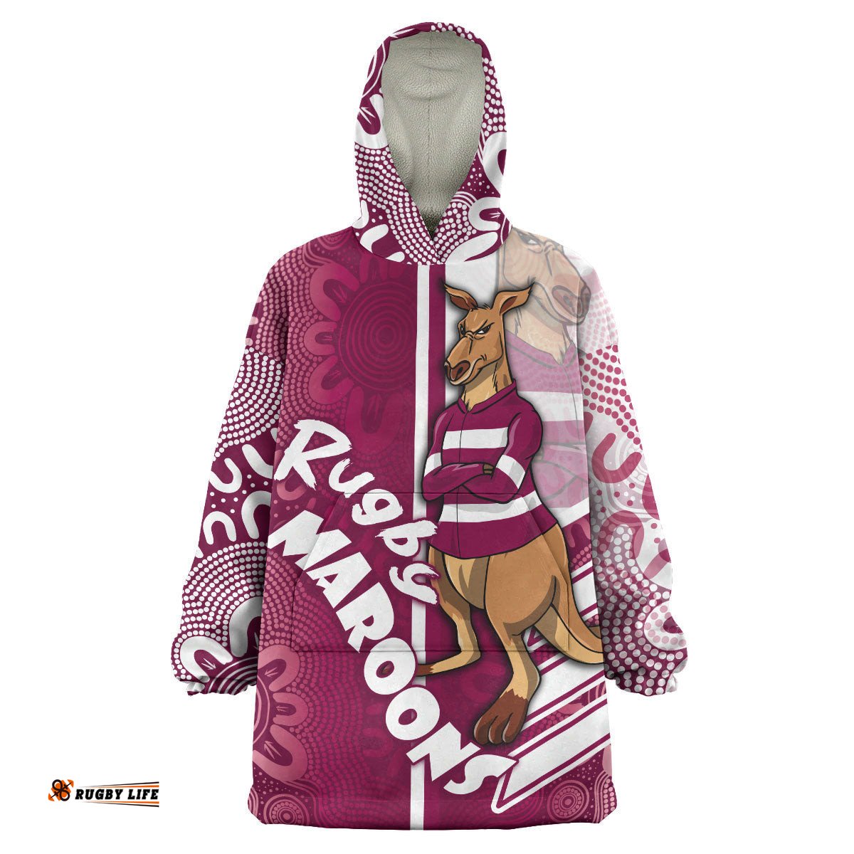 maroons rugby snug hoodie custom kangaroo aboriginal indigenous sport style oodie blanket