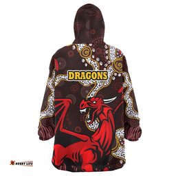 St.George Snug Hoodie - Custom Dragons with Ball and Knight Contemporary Style of Aboriginal Inspired Oodie Blanket