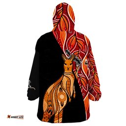 custom personalised australia map aussie kangaroo aboriginal wearable blanket hoodie