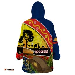 roosters anzac day wearable blanket hoodie rosemary starring night style