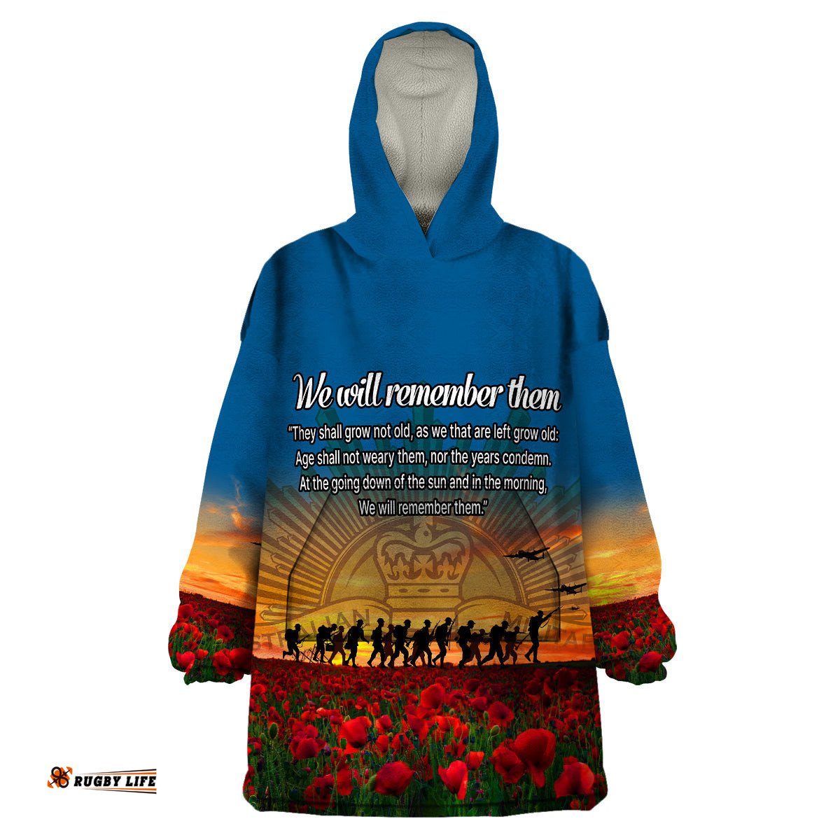 remembrance day wearable blanket hoodie we will remember them