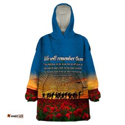 remembrance day wearable blanket hoodie we will remember them