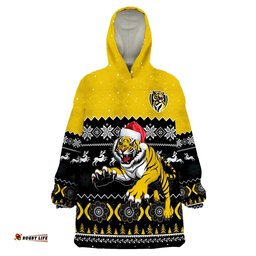 custom personalised richmond football wearable blanket hoodie tigers indigenous merry christmas