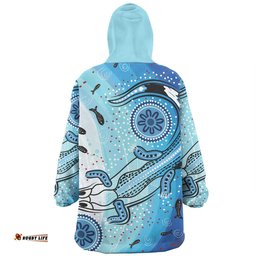 Australia Dot Painting Inspired Aboriginal Snug Hoodie - Aboriginal Dot Art With Crocodile Snug Hoodie