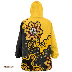 Australia Snug Hoodie Aboriginal Style Of Background Yellow