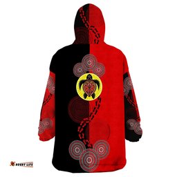 aboriginal dot painting turtle aboriginal flag style wearable blanket hoodie