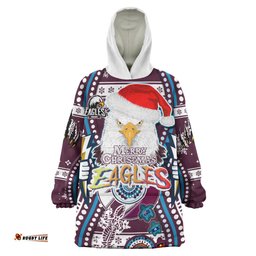 sea eagles rugby christmas snug hoodie merry christmas super manly sea eagles indigenous wearable blanket hoodie