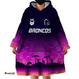 nrl broncos wearable blanket hoodie the starry night indigenous aboriginal