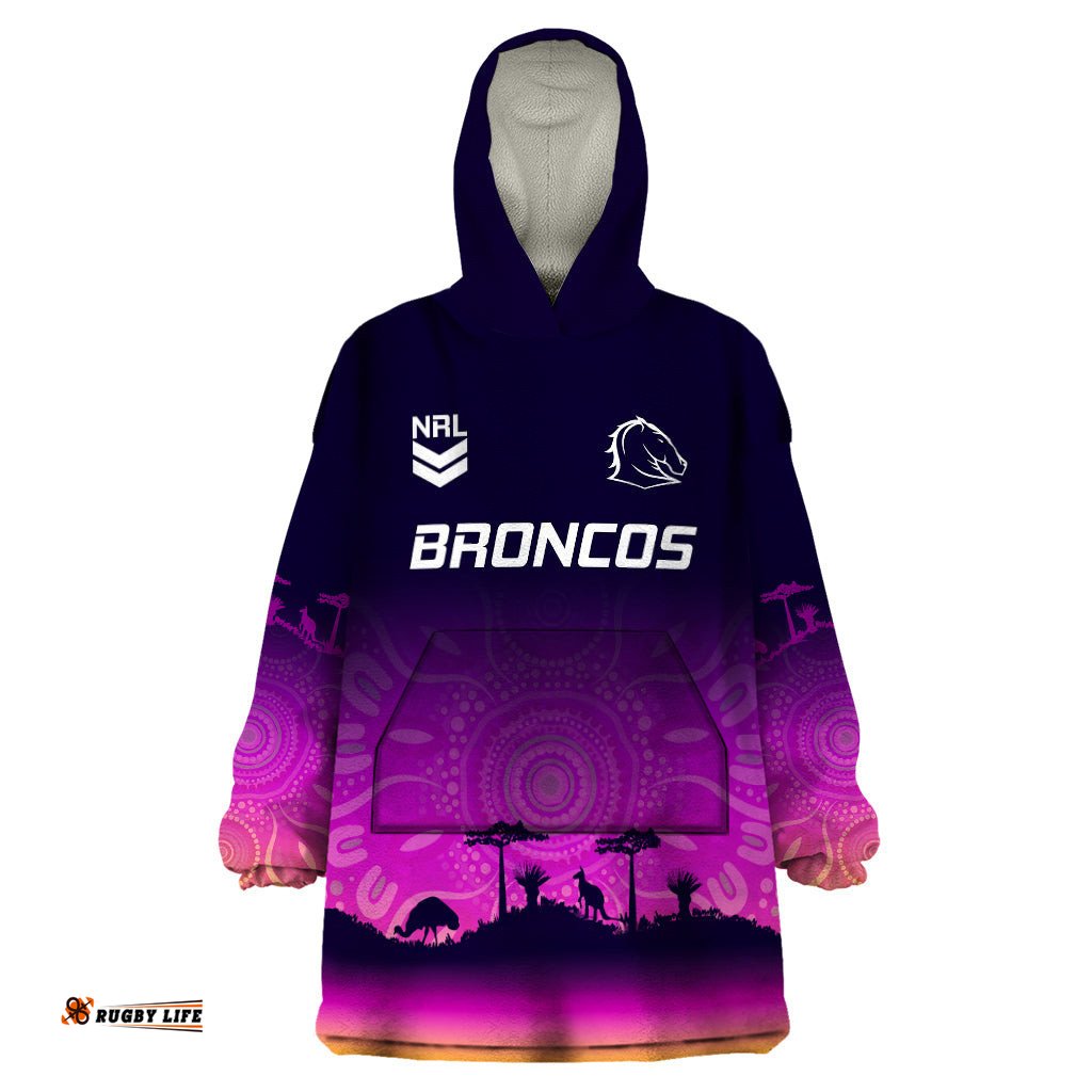 nrl broncos wearable blanket hoodie the starry night indigenous aboriginal