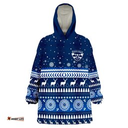 custom personalised cats christmas indigenous geelong football wearable blanket hoodie