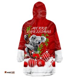 australia koala aboriginal merry christmas wearable blanket hoodie