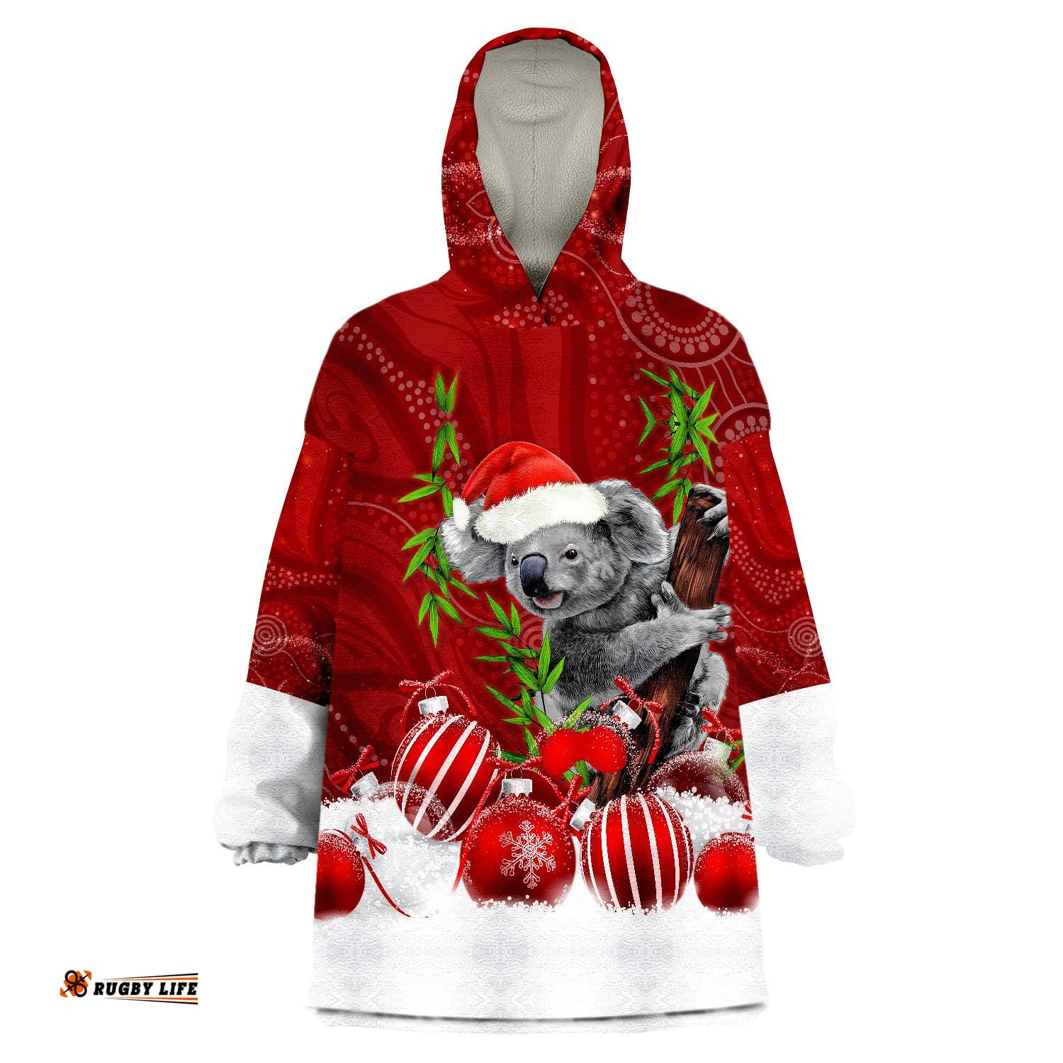 australia koala aboriginal merry christmas wearable blanket hoodie