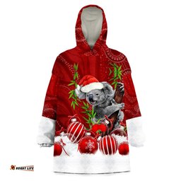 australia koala aboriginal merry christmas wearable blanket hoodie