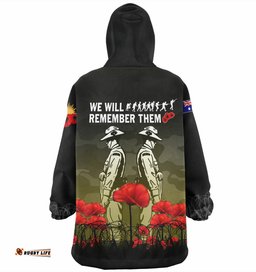 Australia Anzac Day Snug Hoodie - Anzac Day Soldier We Will Remember Them Oodie Yellow