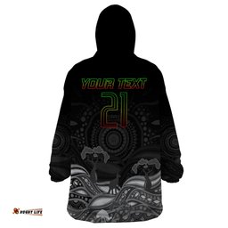 custom panthers rugby wearable blanket hoodie the starry night indigenous